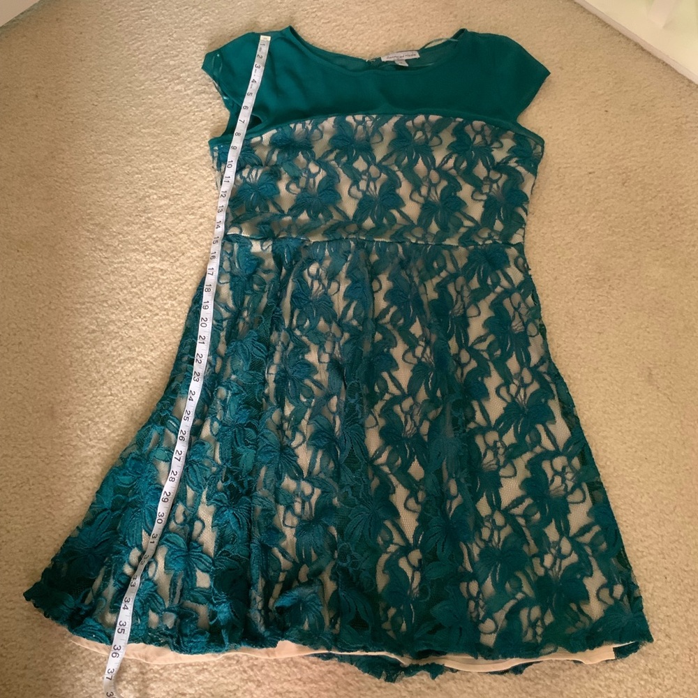 Danny & Nicole Teal Lace Dress
